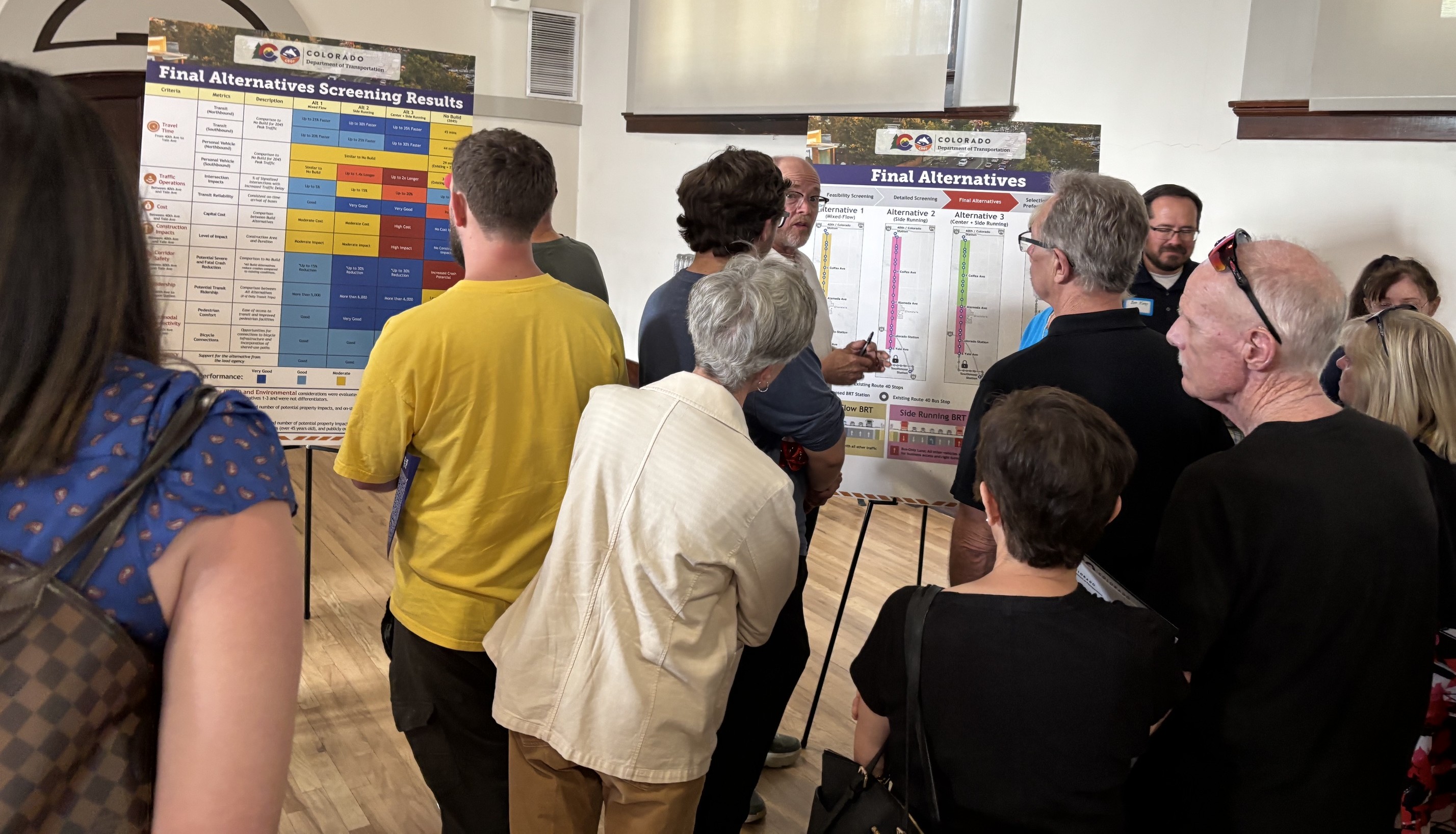 Colorado BRT May 13 2026 Open House attendees looking at project plans.jpeg detail image