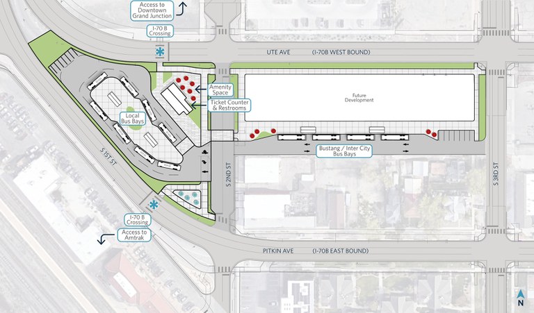 An early concept illustration for the Grand Junction Mobility Hub