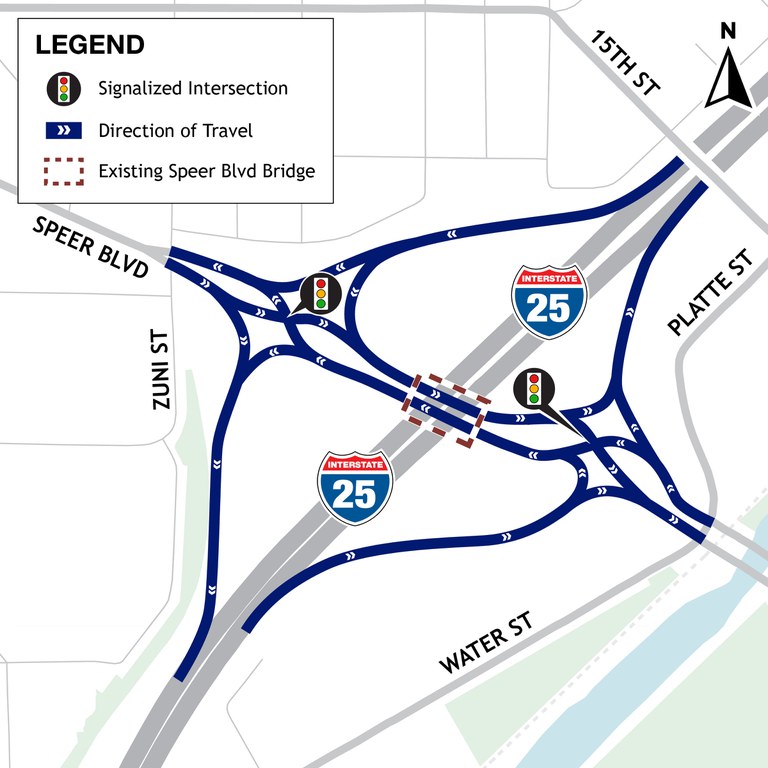 Proposed Alternative Speer Boulevard Diverging Diamond Interchange with I-25