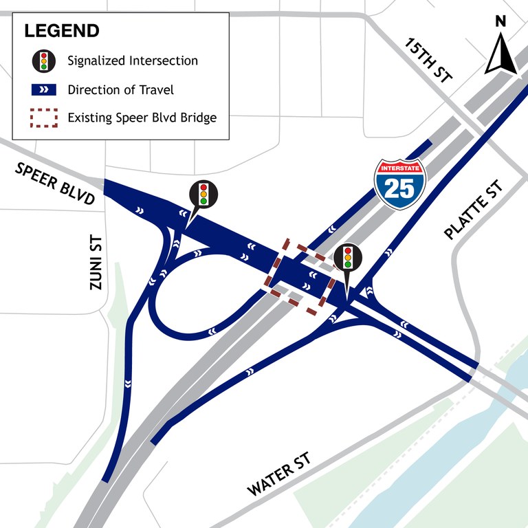 Proposed Alternative Speer Boulevard Partial Clover Leaf Interchange with I-25