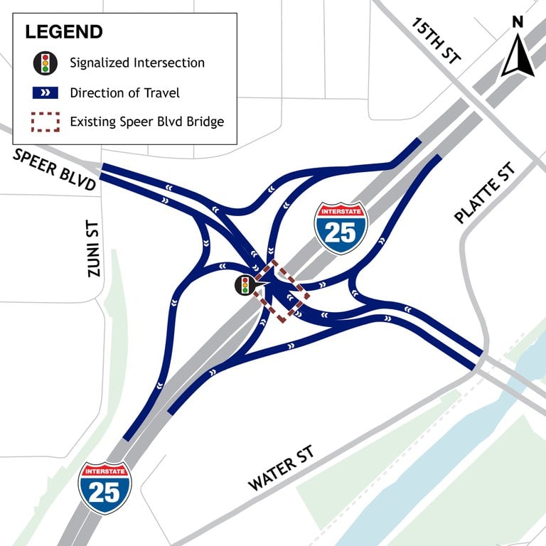 Proposed Alternative Speer Boulevard Single-Point Urban Interchange with I-25