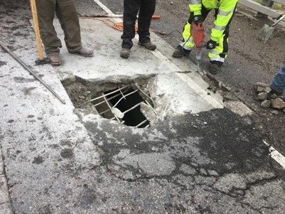 I-270 Bridge Deck Failure at WB I-270 over the Burlington Canal causes emergency closure. detail image