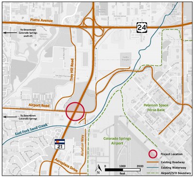 CO 21 Powers & Airport Road project map