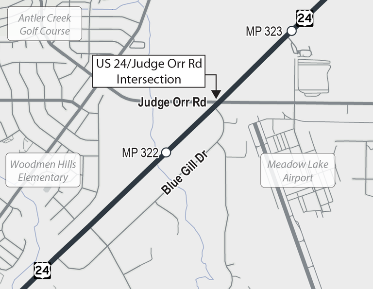 US 24 Judge Orr Road Intersection Map