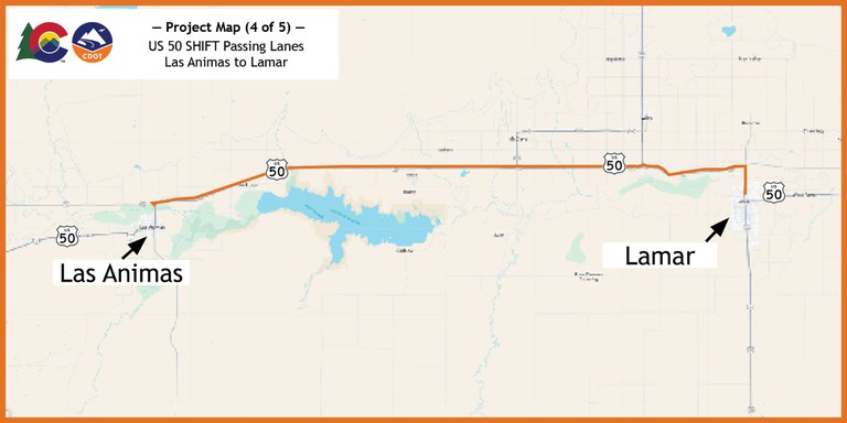 US 50 SHIFT Passing Lanes Map of US 50 from Fowler to Manzanola - Project Map 4
