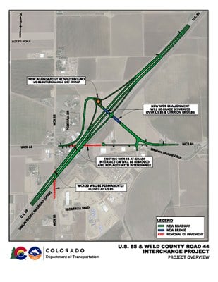 US 85 WCR 44 Interchange Map