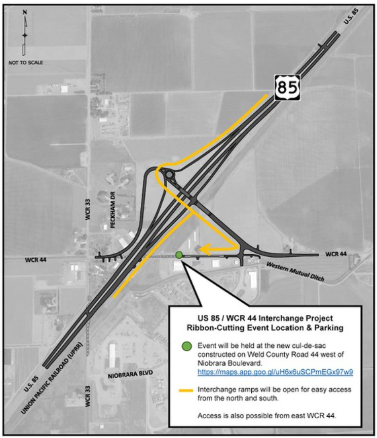 US 85 WCR 44 Event Parking Map detail image