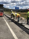 Crews on US 160 complete the fiber optic line installation with new asphalt. (photo by SEH) thumbnail image