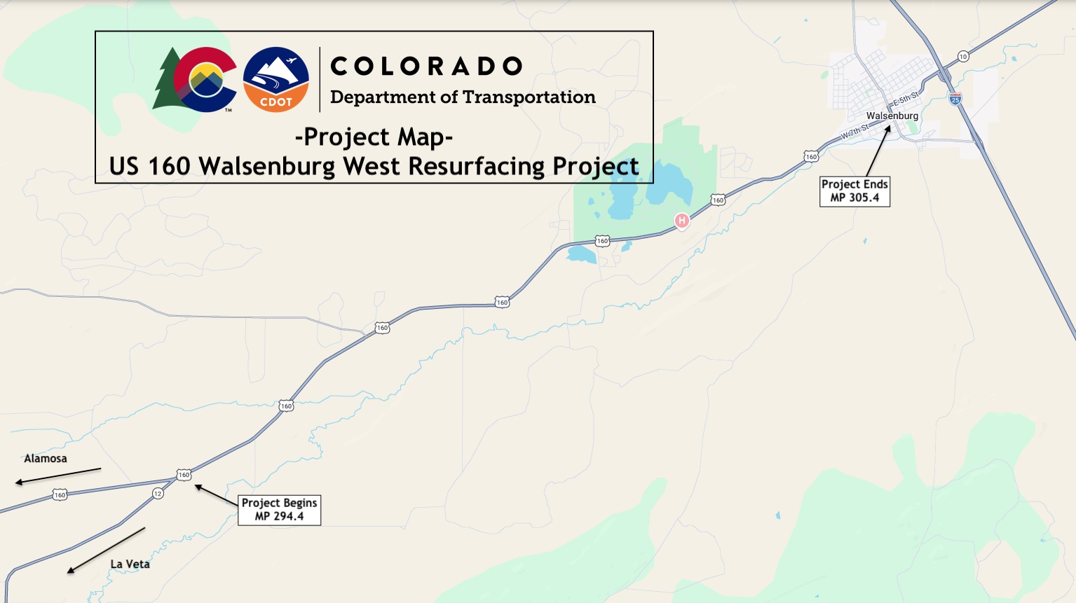 Map US 160 Walsenburg West Resurfacing 2.jpg detail image