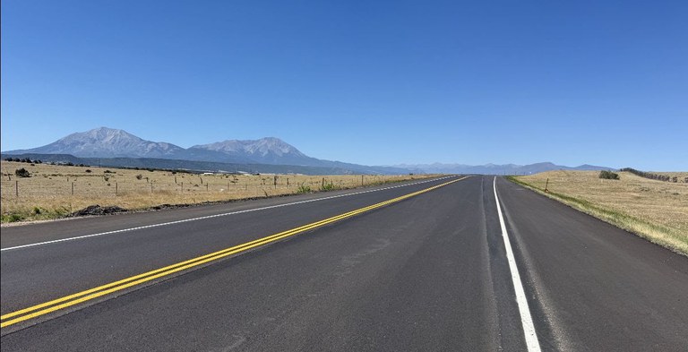 US Highway 160 resurfacing project west of Walsenburg.