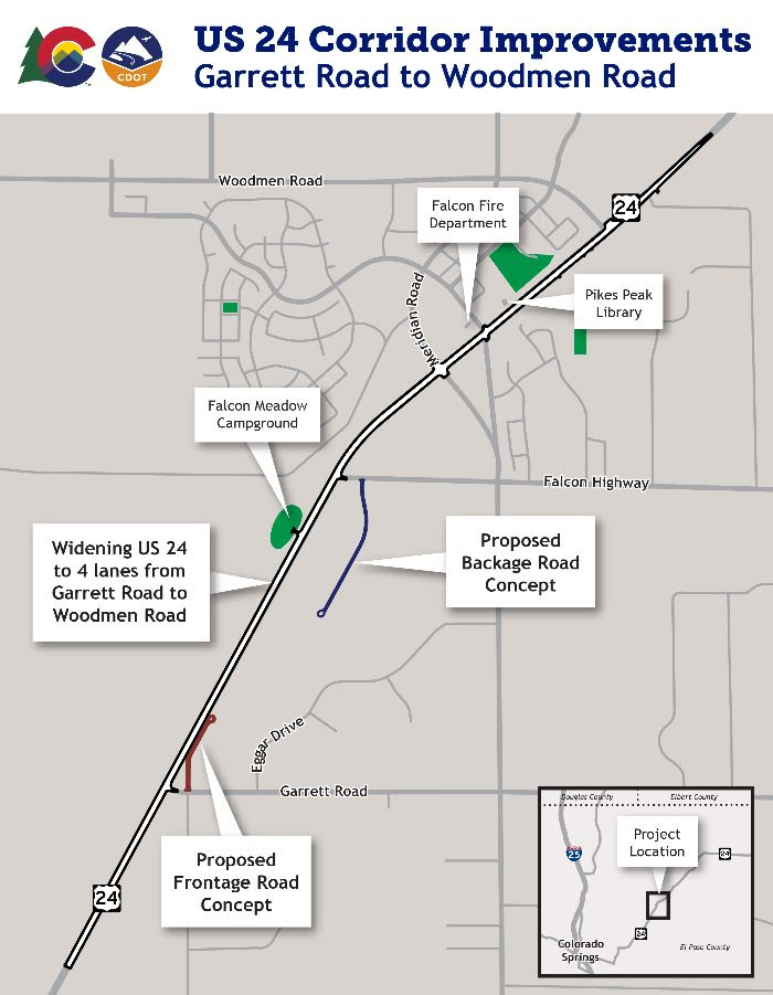 US 24 Cooridor Improvments map from Garrett Road to Woodmen Road.jpg detail image