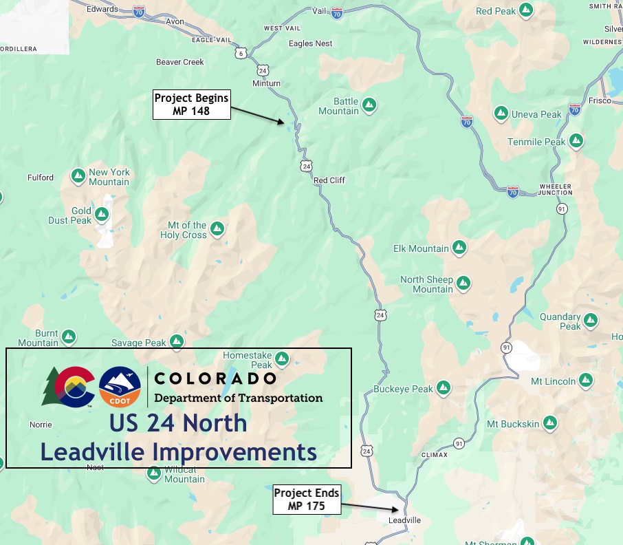 US 24 North Leadville Resurfacing project map.jpg detail image