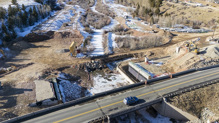 closeup drone view bridge progress US 285 Fairplay Alan Stenback.jpg detail image