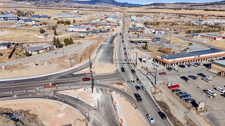 Aerial view new improvements underway at the US 285 CO 9 intersection in Fairplay resized. Photo John Klippel.jpg detail image