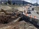 View of traffic devices and barrier in place on US 285 at the bridge Photo Pam Ackerman.jpg thumbnail image