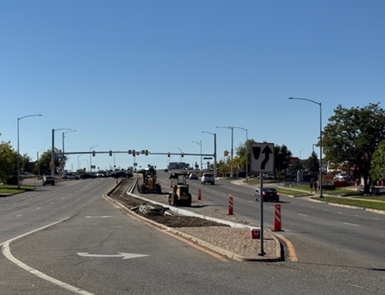 US 287 Intersection Improvements in Broomfield County - Southbound US 287 crews adding a new left turn lane.jpg detail image