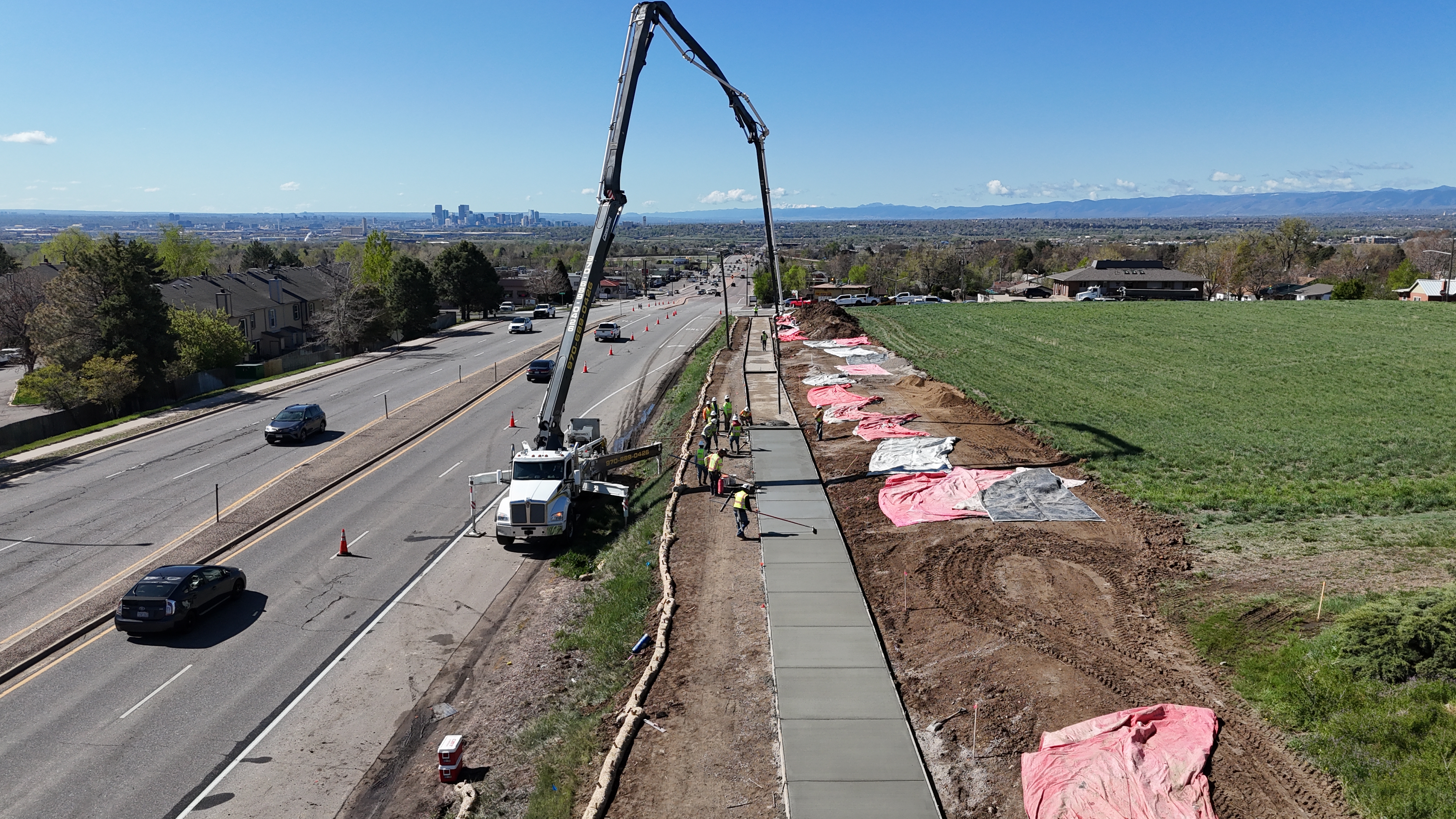 US 287 Resurfacing Southbound US 287 Sidewalk Pour.JPG detail image