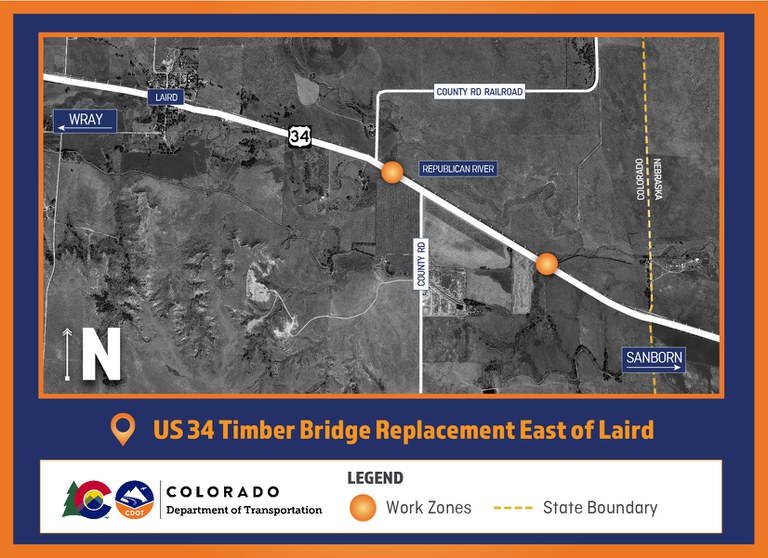 US 34 Timber Bridge Replacement project map
