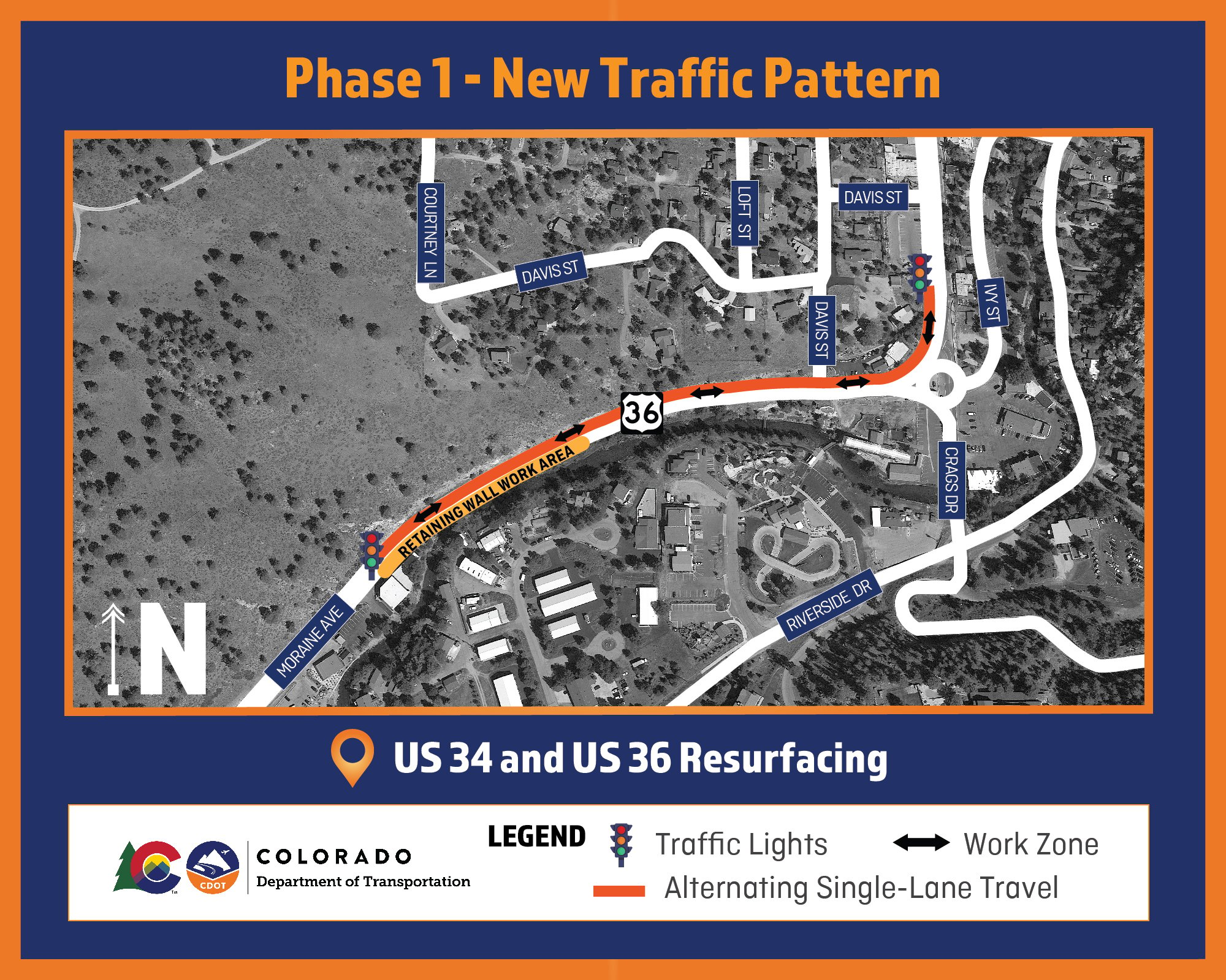Phase 1 New Traffic Pattern US 34 US 36 Resurfacing project