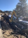 Crews excavating the area on US 36 where the wall is being constructed. thumbnail image