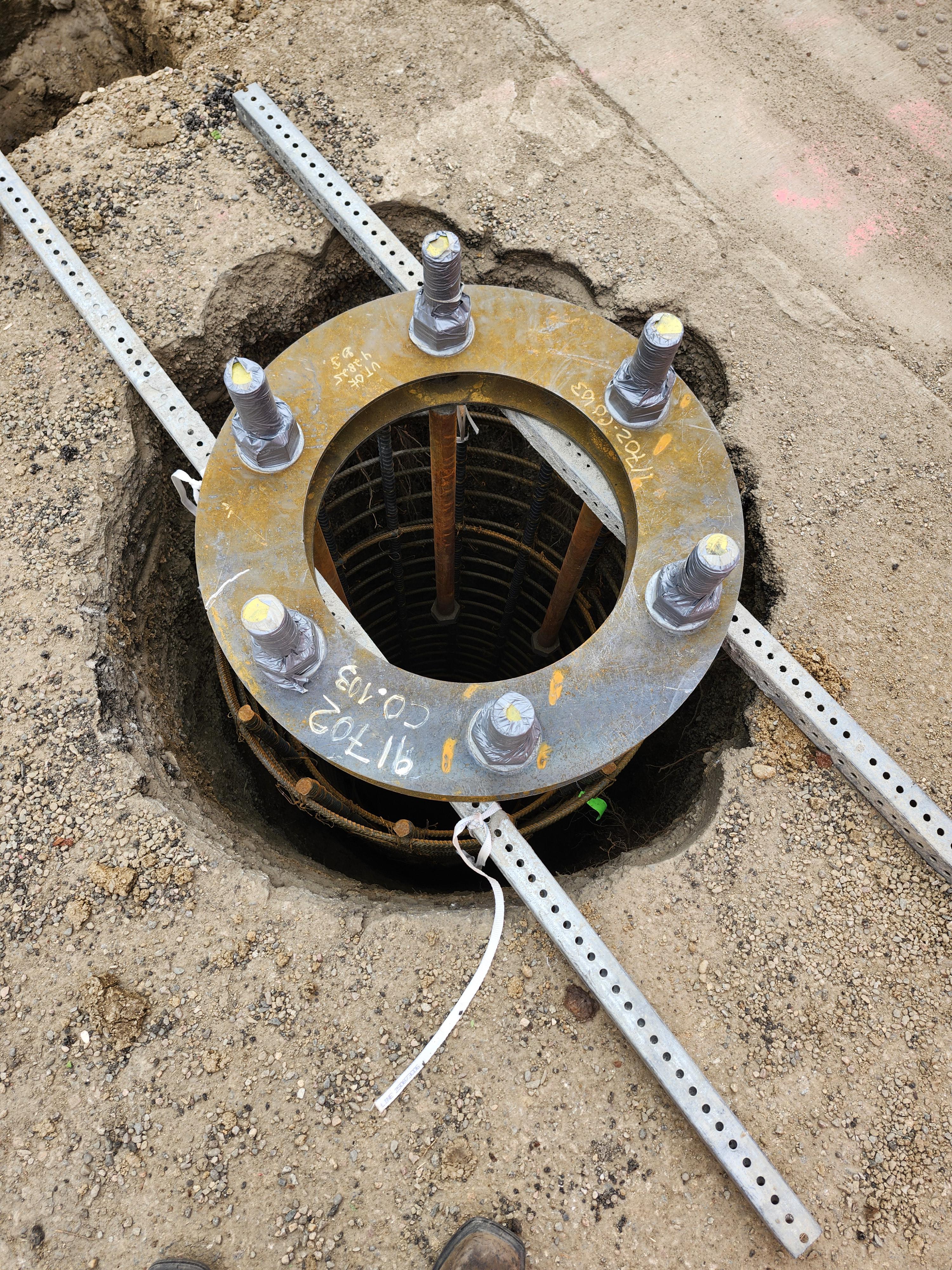 US 40 and CO 13 Signals Upgrade in Craig Closeup View of Caisson on 9th and Yampa June 2025.jpg detail image