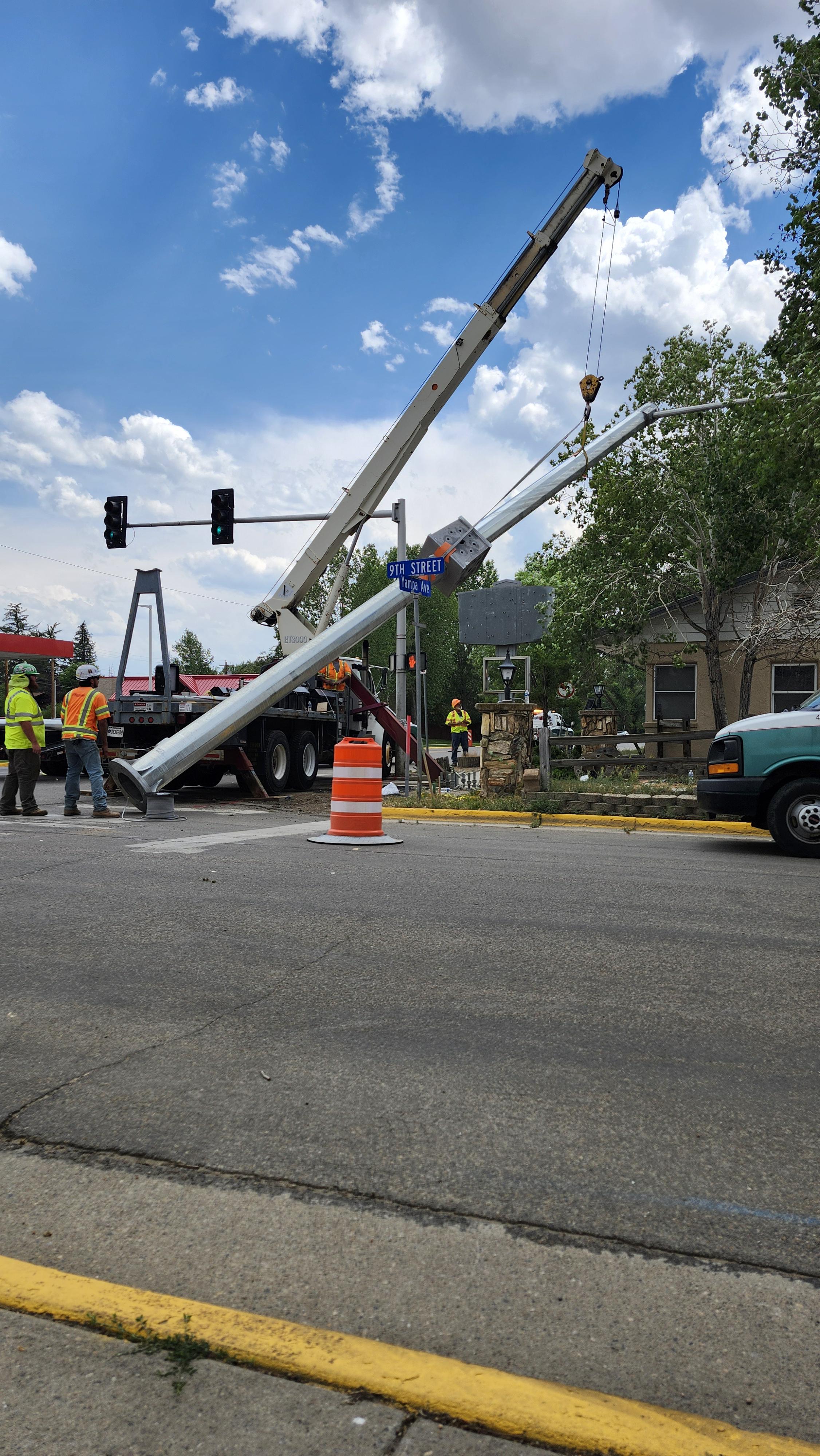 US40 and CO 13 Craig Signals Update Signal Pole Installation Half Way 07172025.jpg detail image