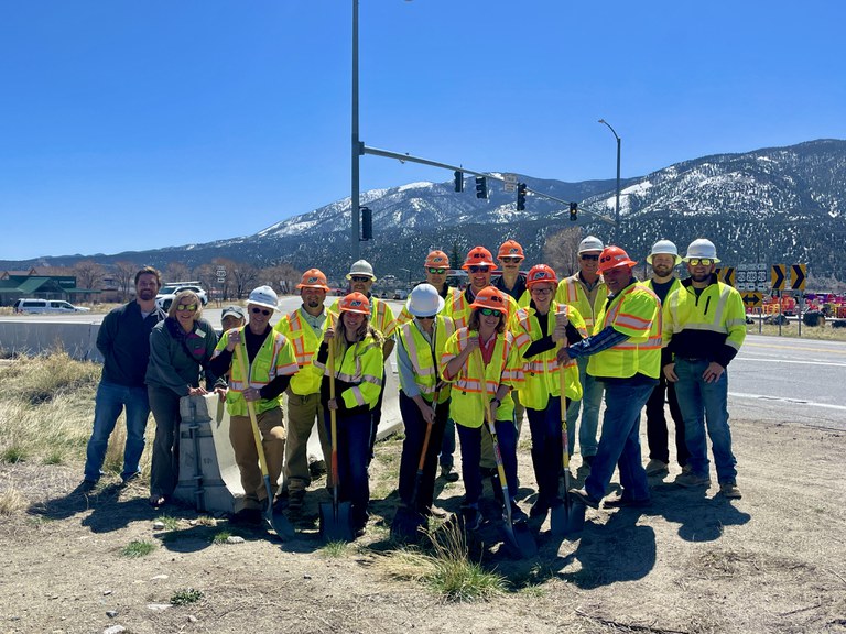 local town officials and contracting partners broke ground on the US 285 and US 50 Intersection and Surface Improvements Project in Poncha Springs