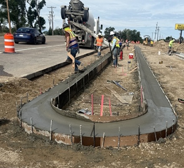 US 50 and Baxter Road Intersection Safety Improvements Median Island Pour.jpg detail image