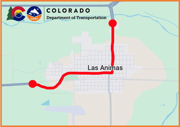 US 50 Resurfacing and ADA Improvements project map area