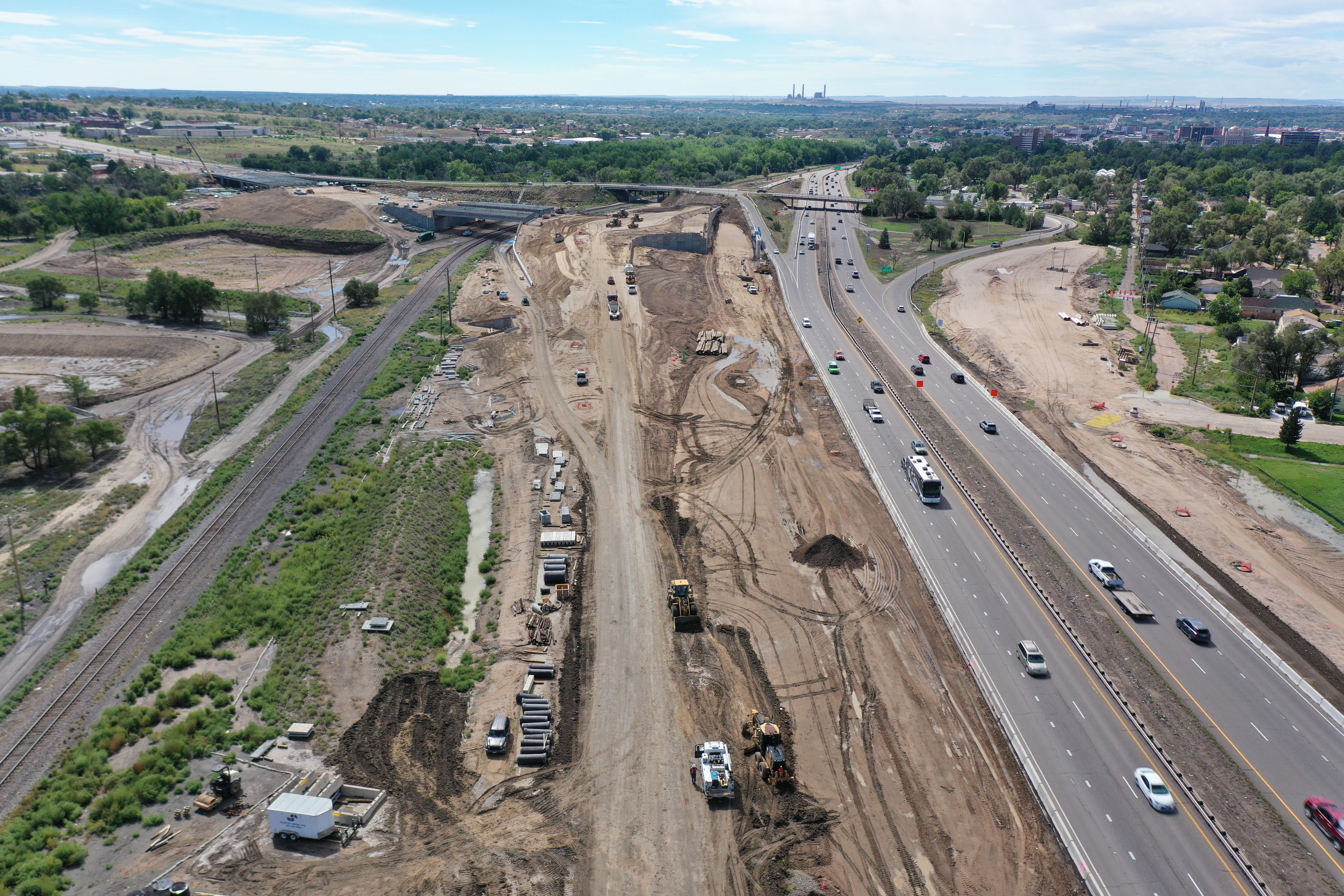 I-25 and US 50B Interchange project aerial of construction on the bridges.JPG detail image