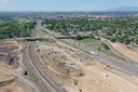 I-25 and US 50B interchange aerial view of construction progress for bridges over the UPRR and I-25 east of I-25 looking south.jpg thumbnail image