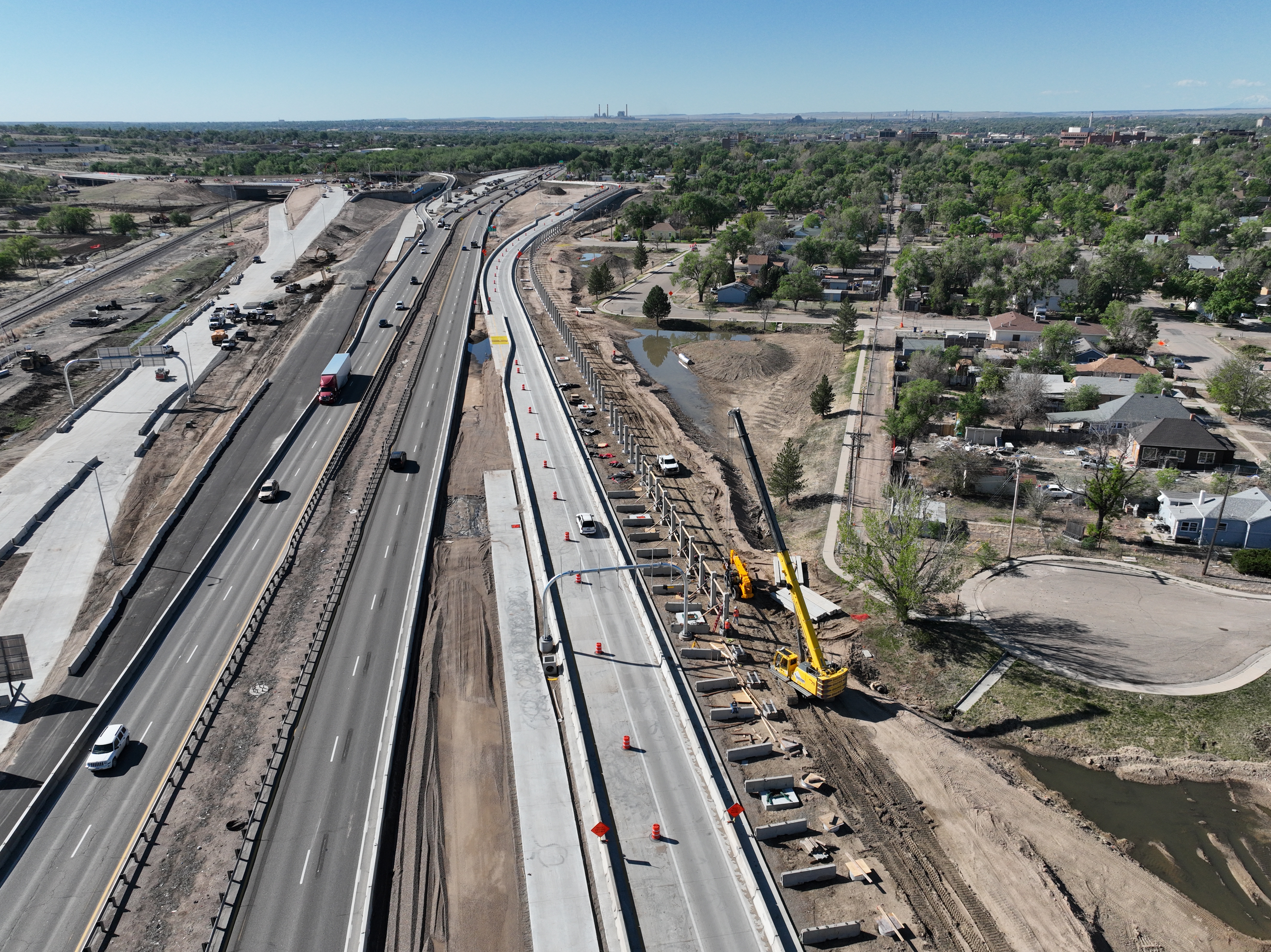 I-25/US 50B Interchange looking south at new sound wall installation.jpg detail image