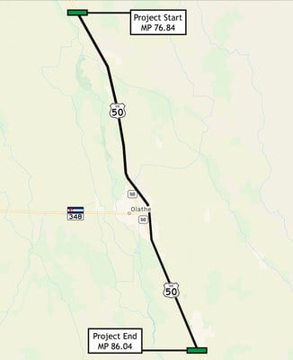 Map of US 50 Project Zone