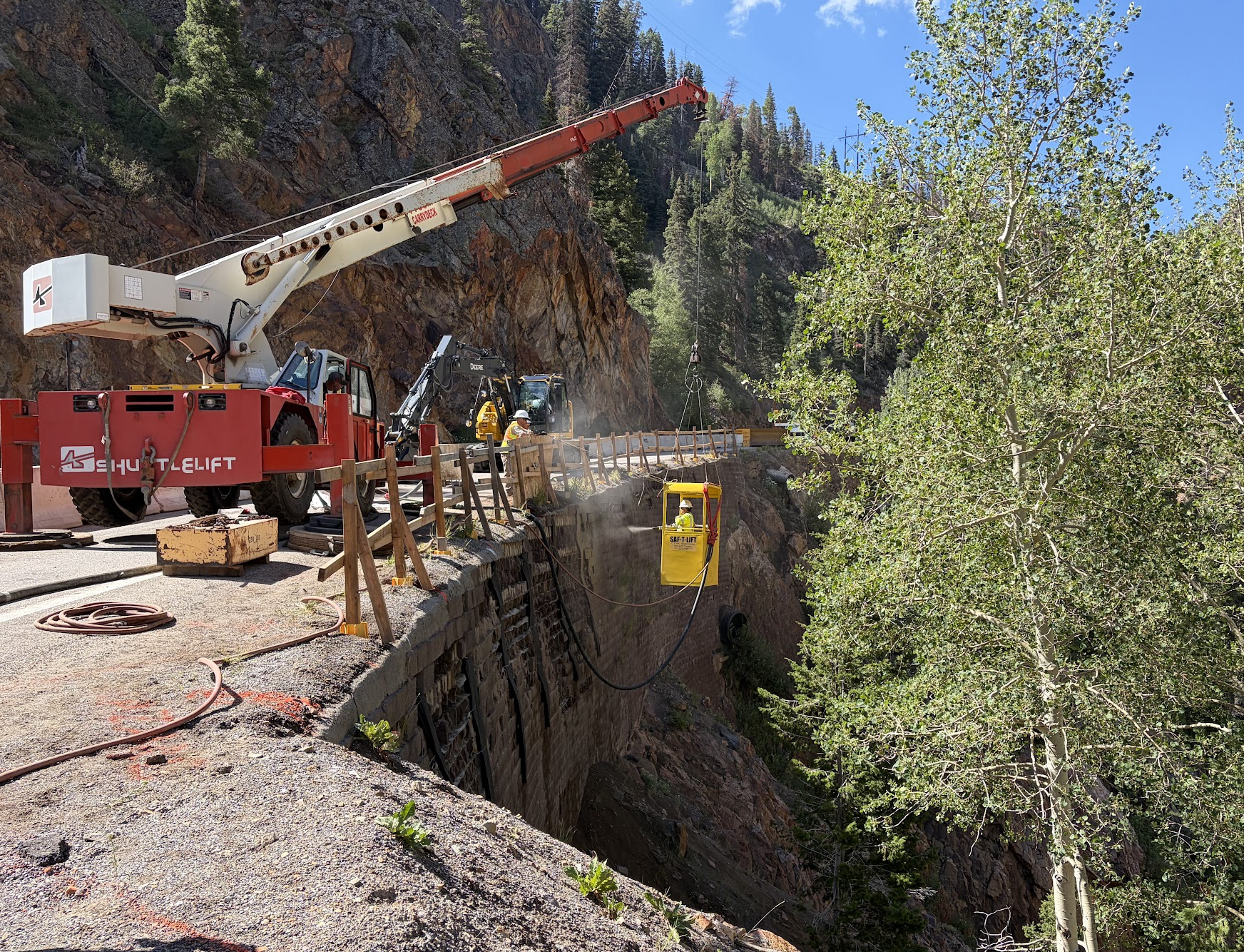 US 550 Retaining Wall and Tunnel Repairs shotcrete application to fill voids in the wall July 2026.png detail image
