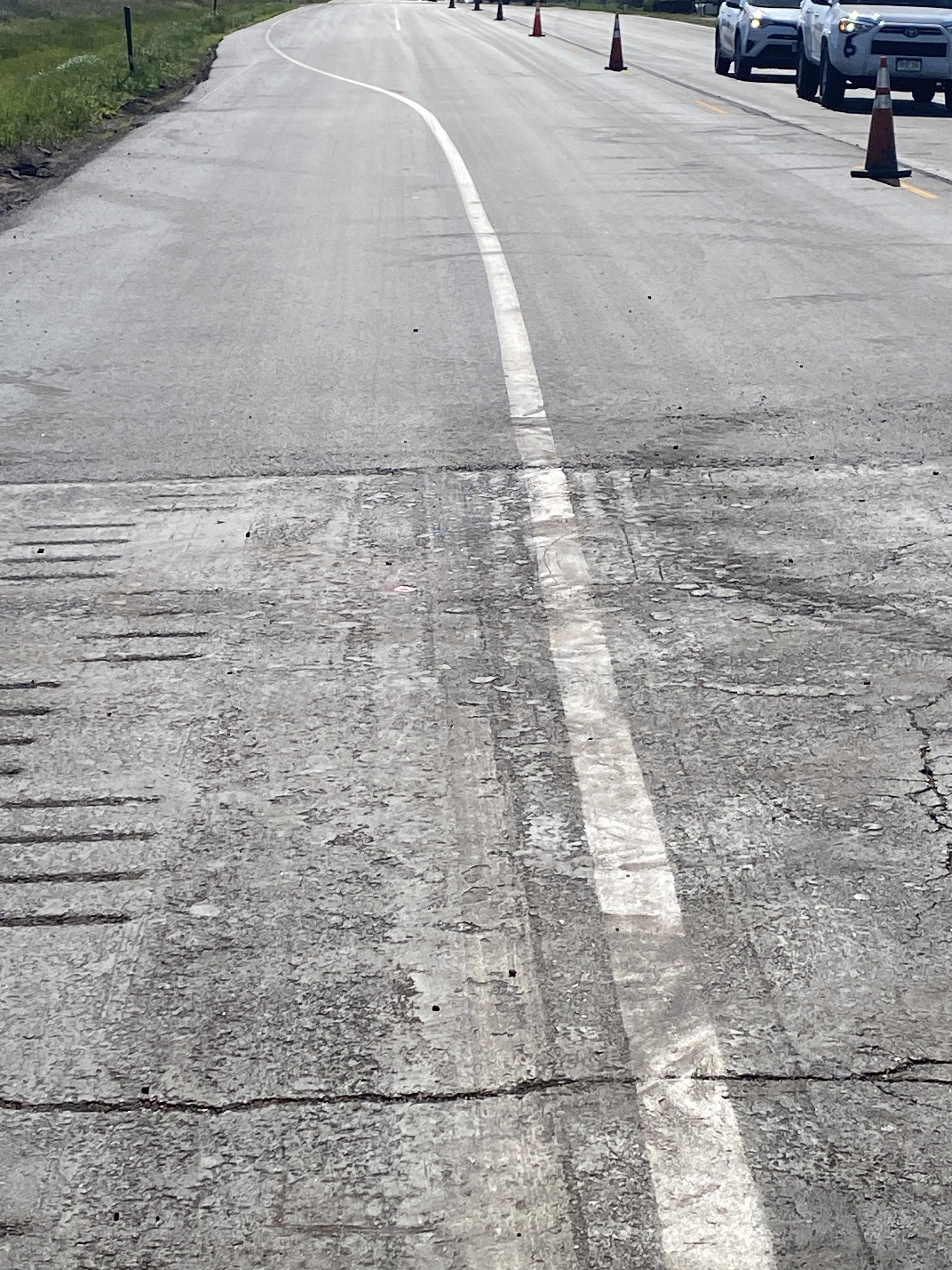 US 6 Holyoke Resurfacing Old vs new asphalt during road resurfacing June 2025.JPG detail image