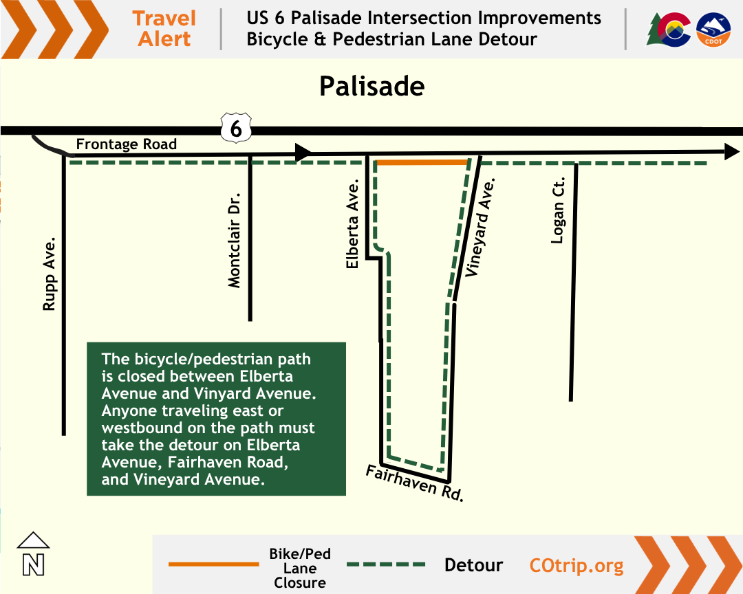 US 6 Palisade Intersection Improvements - Bike and Pedestrian Detour Map.png detail image