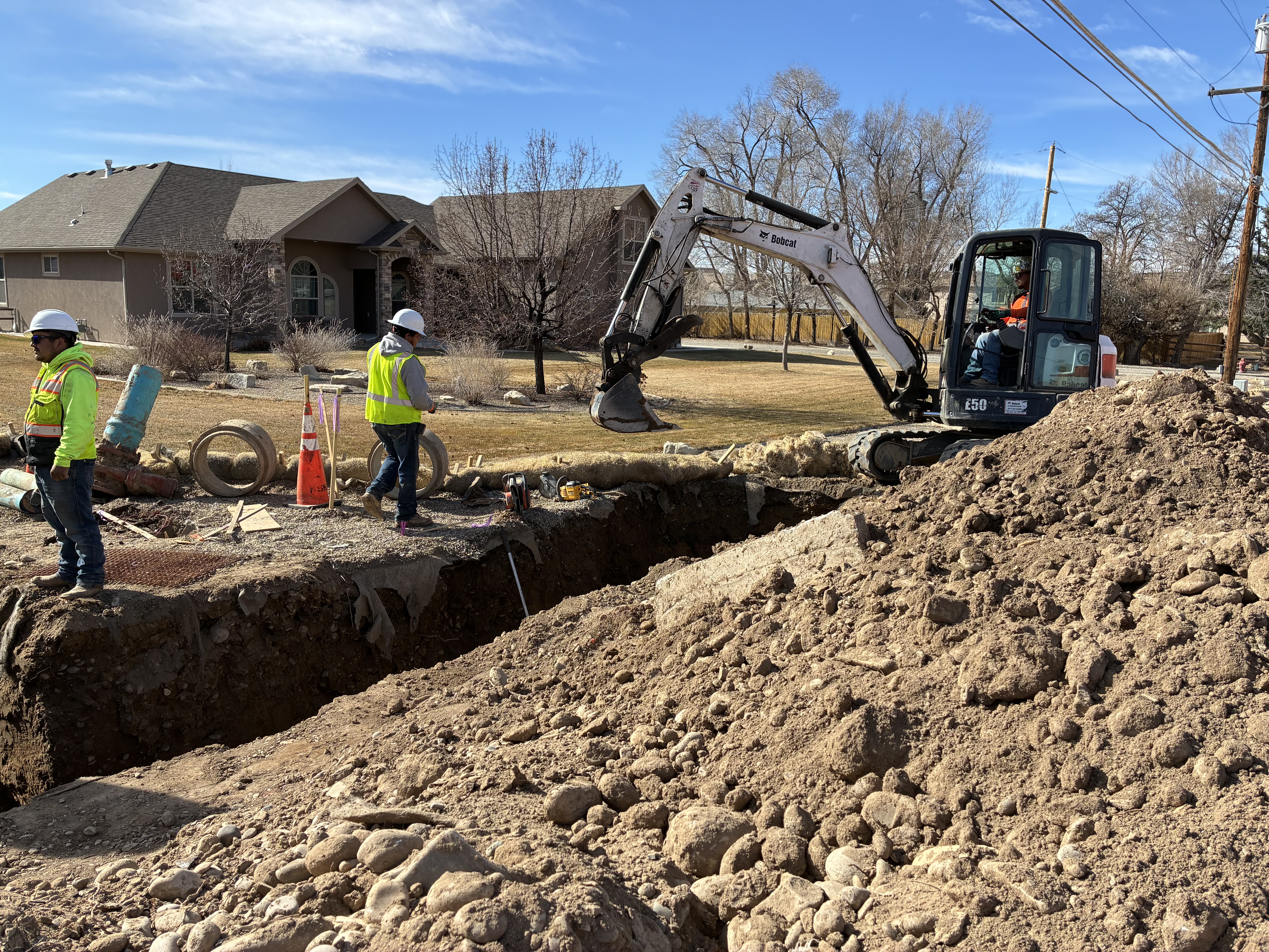 US 6 Palisade Intersection Improvements waterline excavation at Elberta Avenue and South Frontage Road.jpg detail image