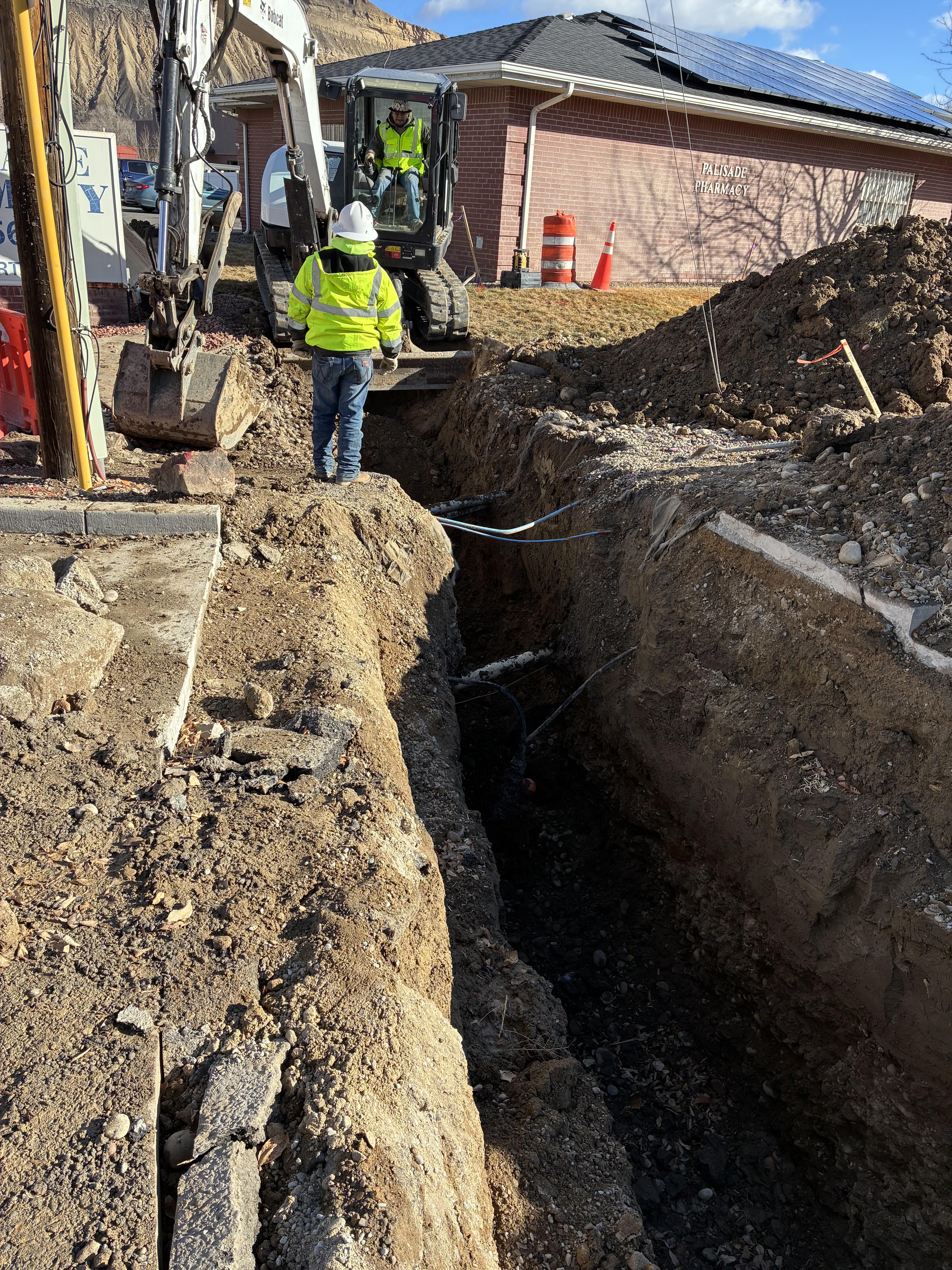 US 6 Palisade Intersection Improvements waterline excavation at North Elberta.jpg detail image