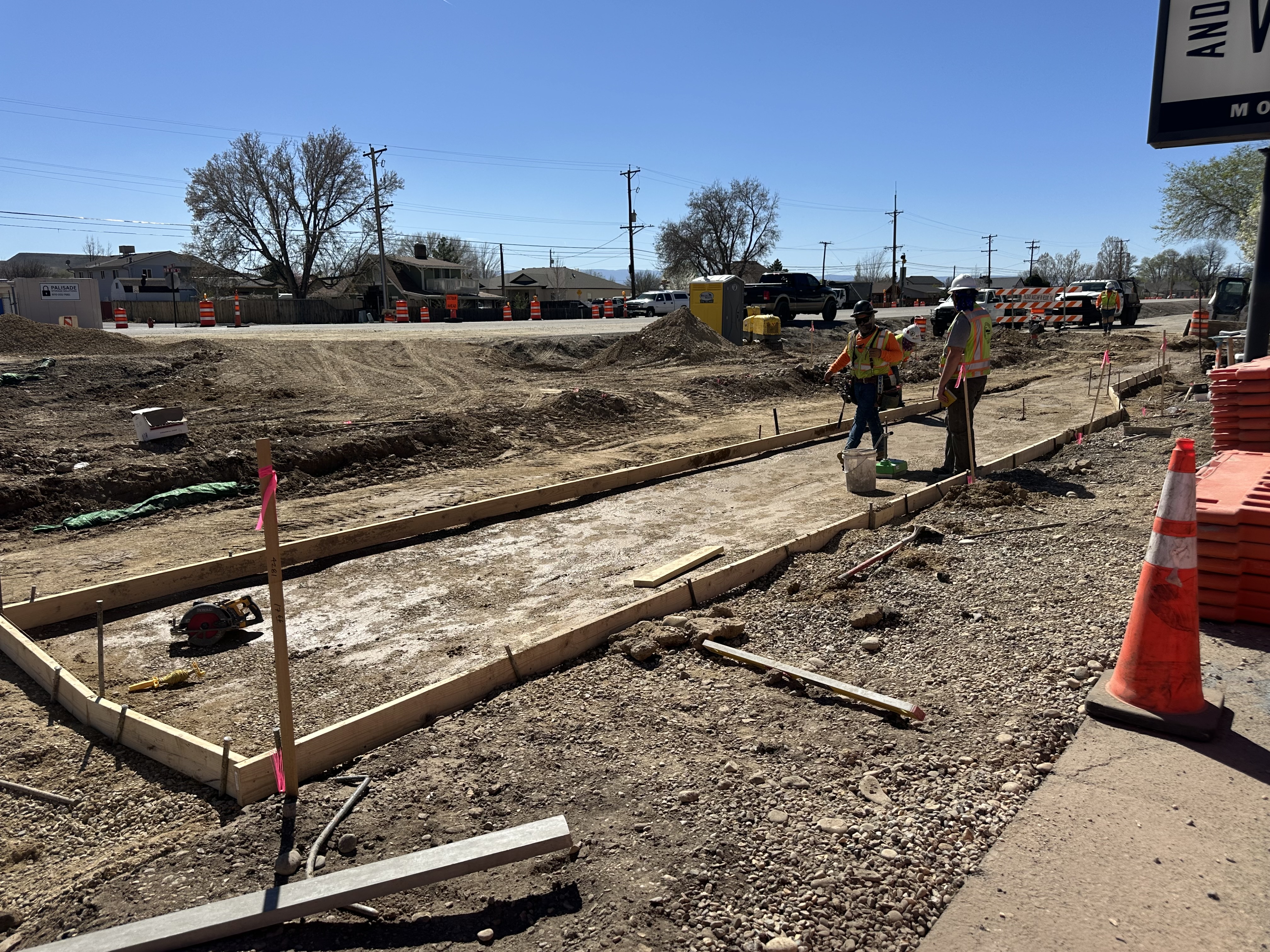 US 6 Palisade Intersection Improvements curb and gutter preparation at Iowa Avenue.jpeg detail image