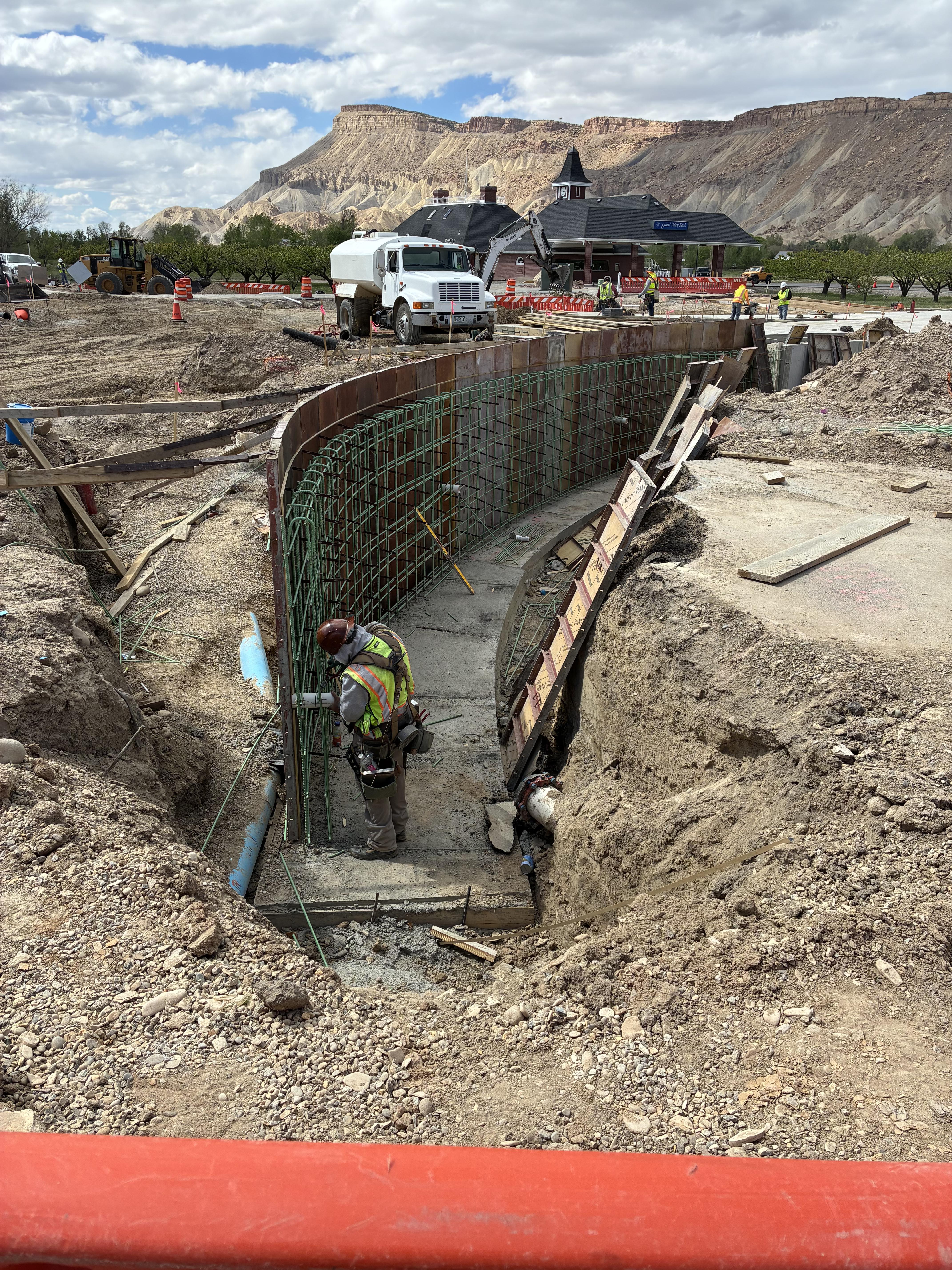 US 6 Palisade Intersection Improvements wall foundation frame at Elberta Avenue.jpeg detail image