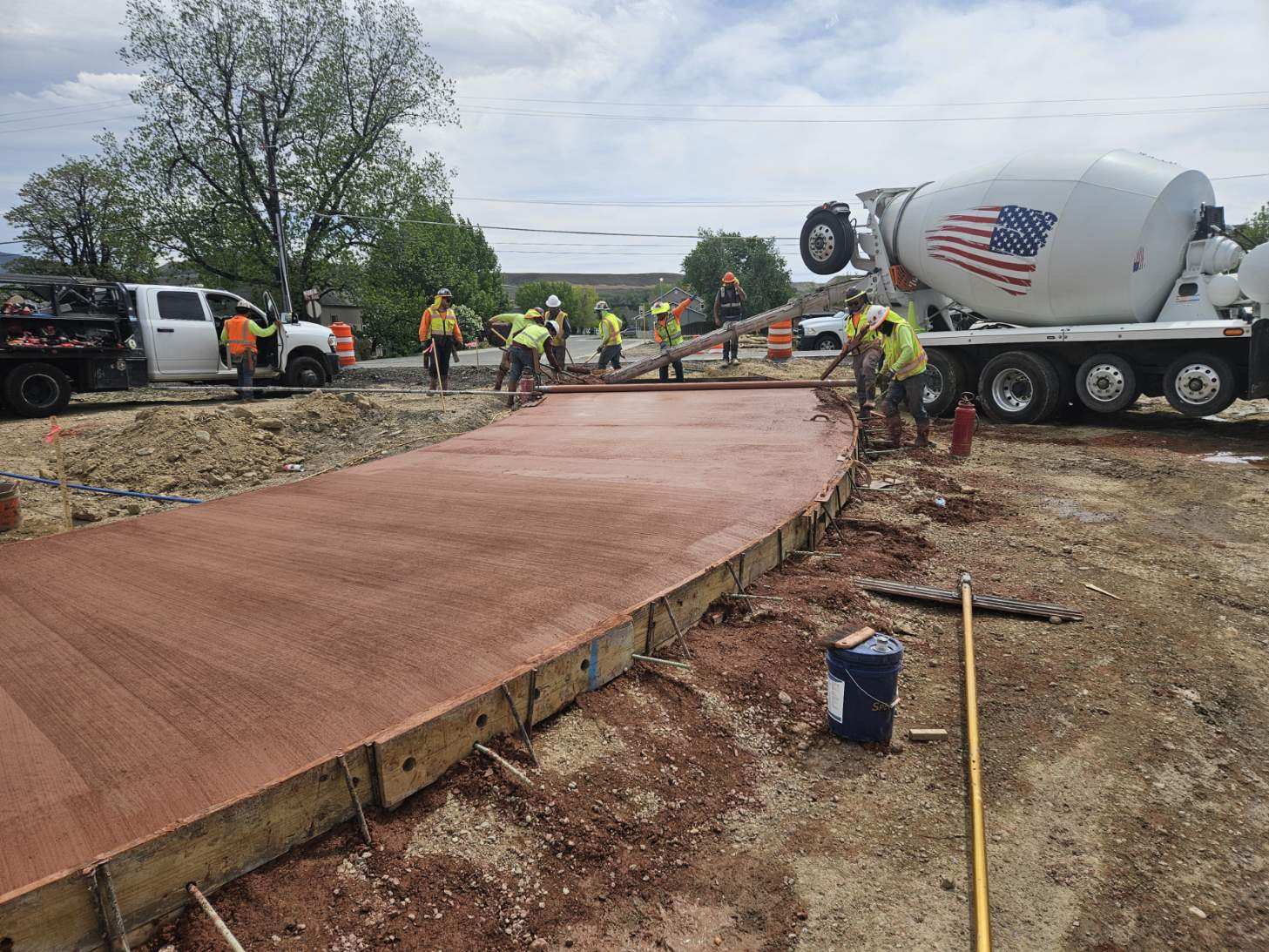 US 6 Palisade Intersection Improvements westbound apron being poured.jpg detail image