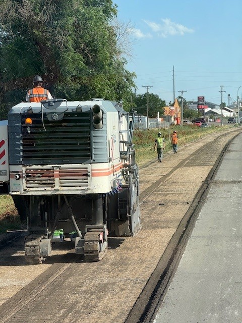 US 85 Concrete Panel Replacement Northbound US 85 Milling maching grinding asphalt for resurfacing July 2025.jpg detail image