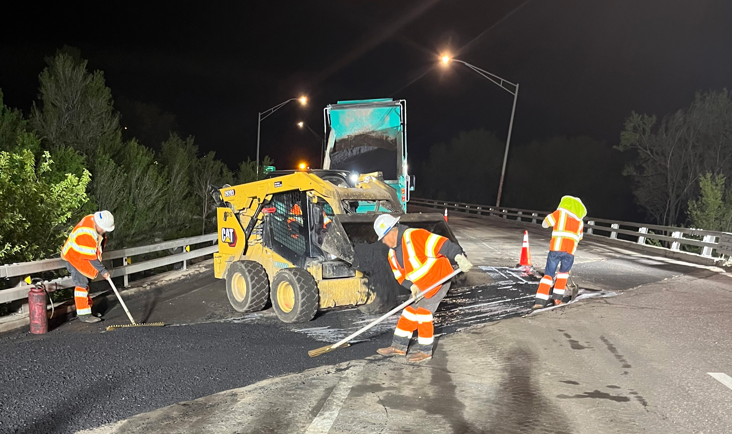 US 85 Resurfacing from I-25 to Florida Avenue Asphalt patching after bridge joint repair.jpg detail image