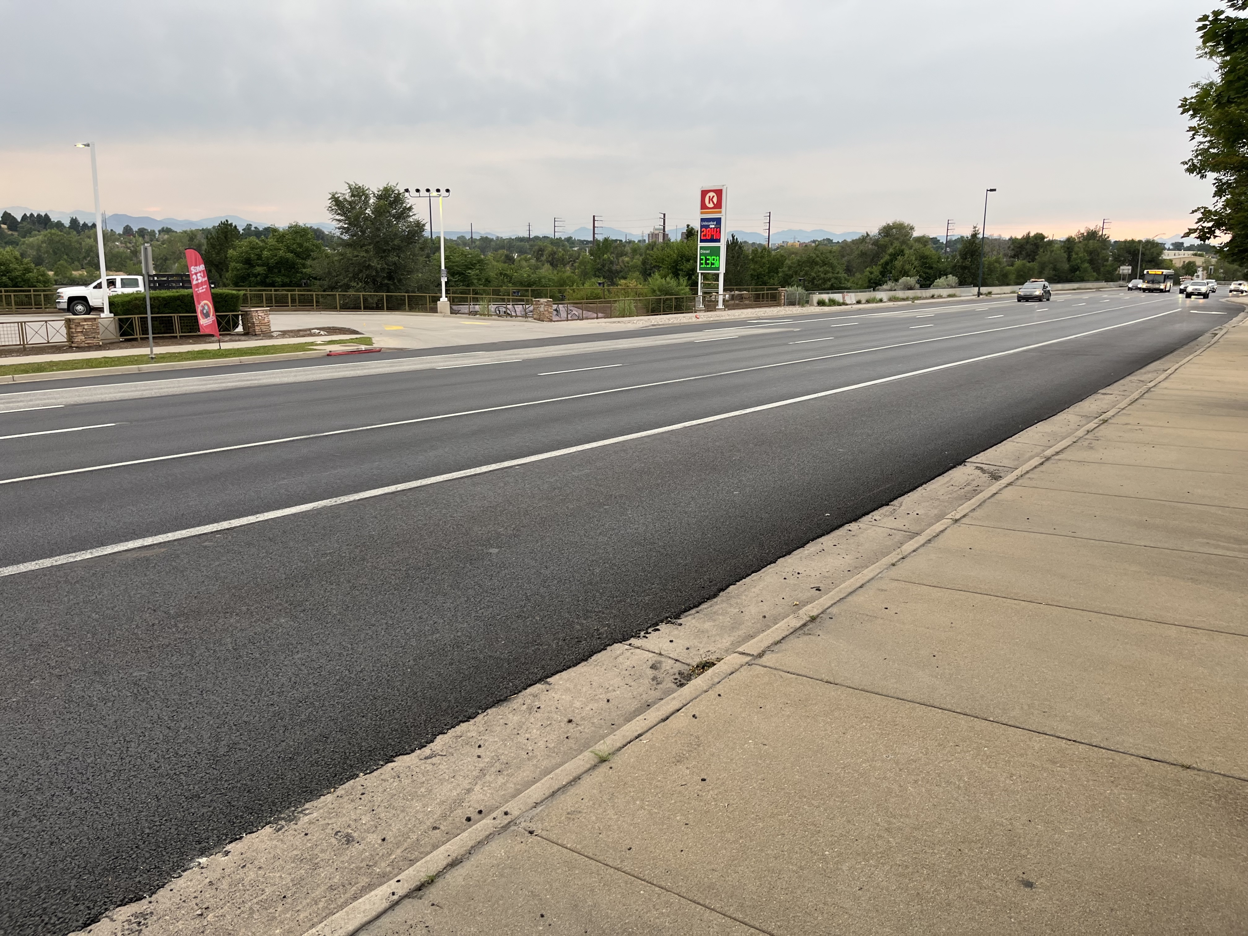 US 85 Resurfacing Final striping over new pavement on northbound US 85.jpg detail image
