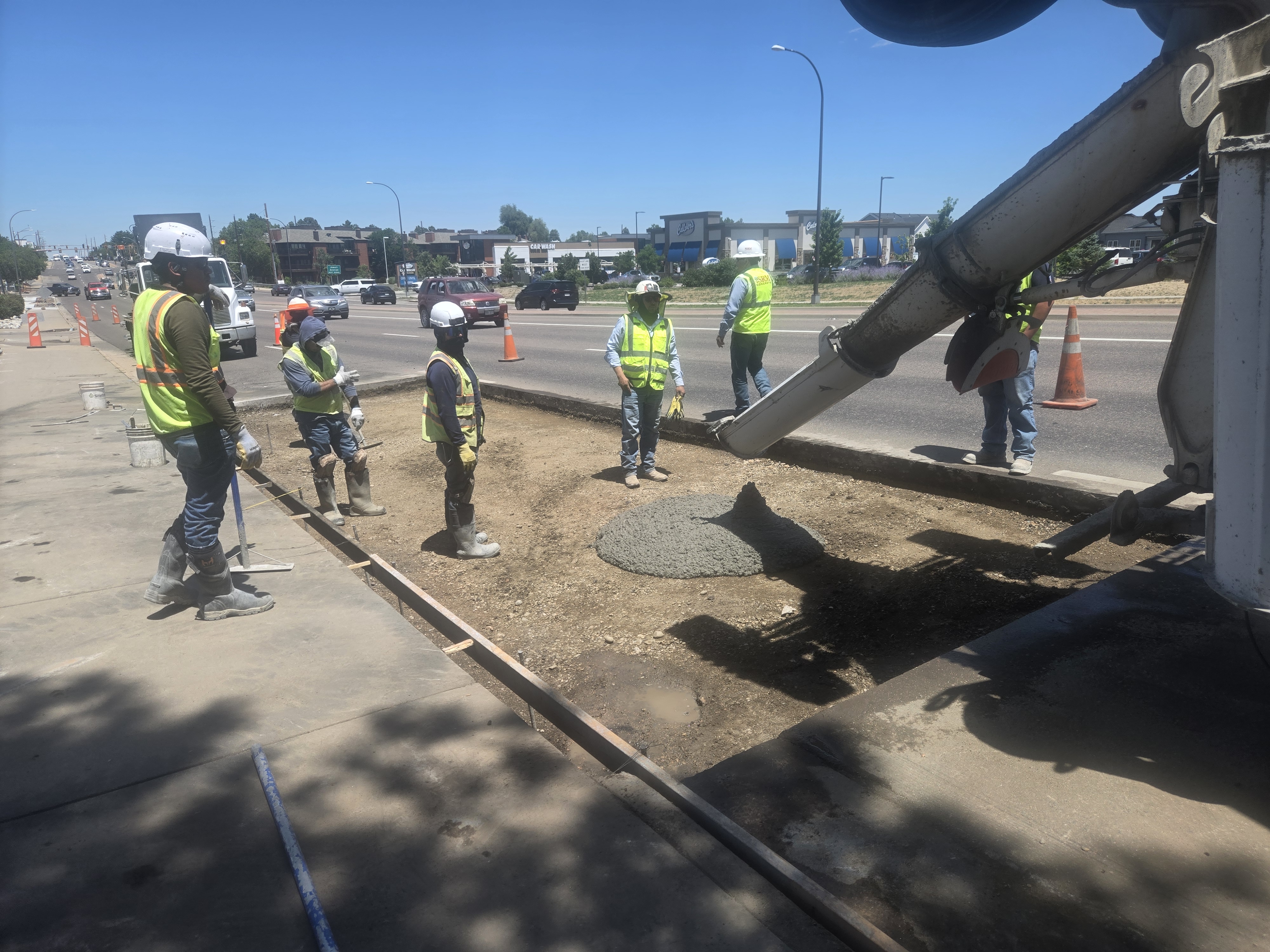 Wadsworth Boulevard & Evans Avenue Intersection Improvements - Testing concrete by crews.jpg detail image