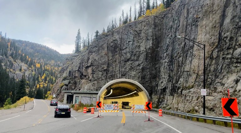 The tunnel on the east side of US 160 Wolf Creek Pass (MP 174) will be closed for construction May to October 2026. 