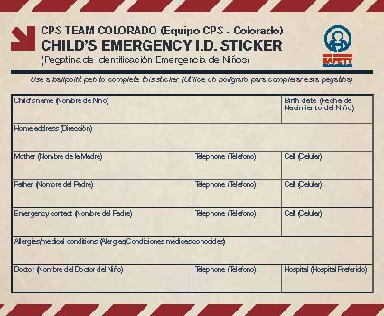 Kid Emergency ID Sticker Page 1 detail image