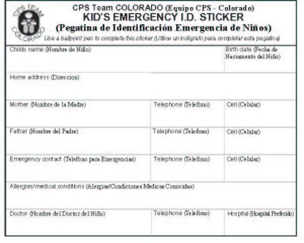 Emergency ID Sticker detail image