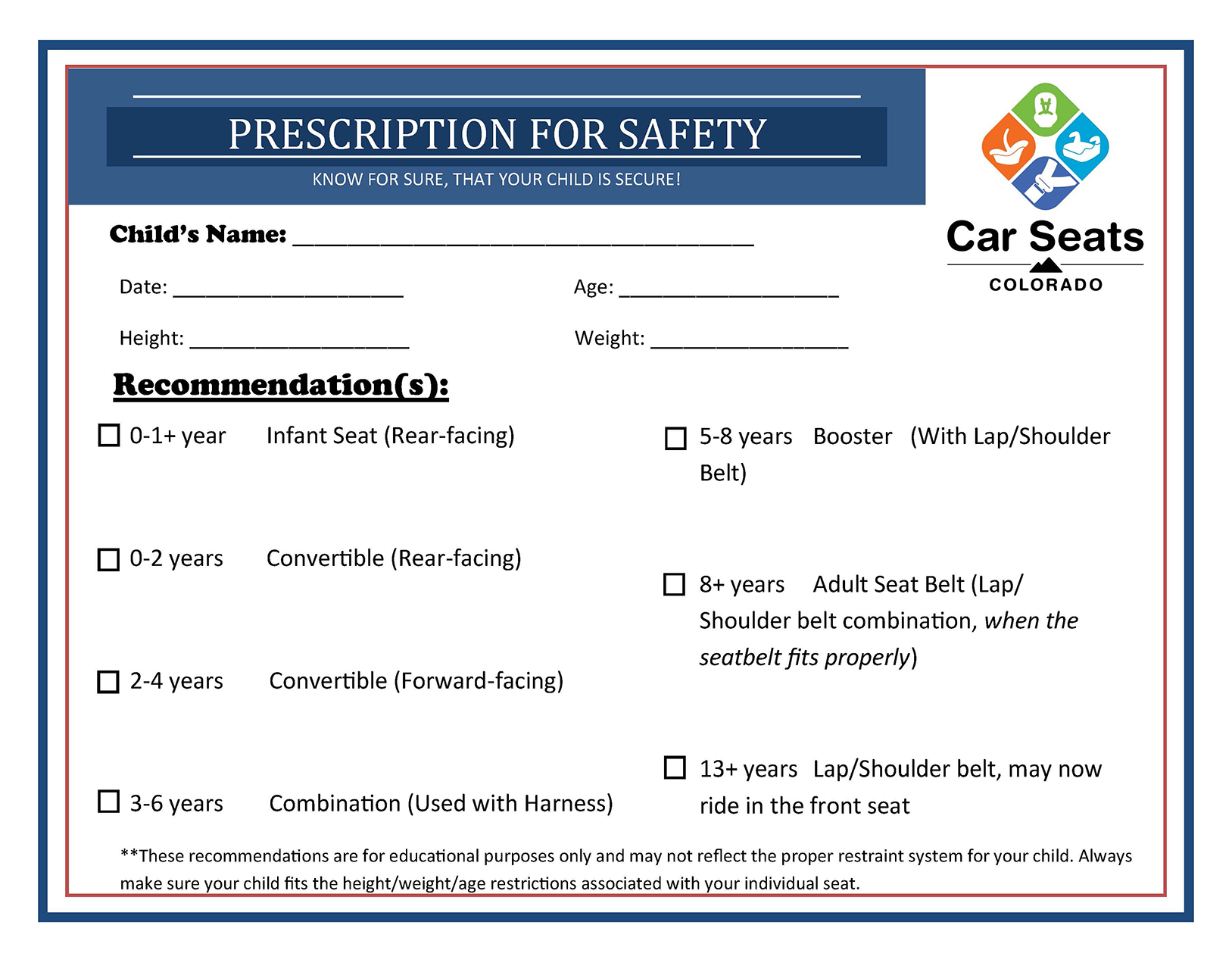 Prescription Child Safety Card detail image