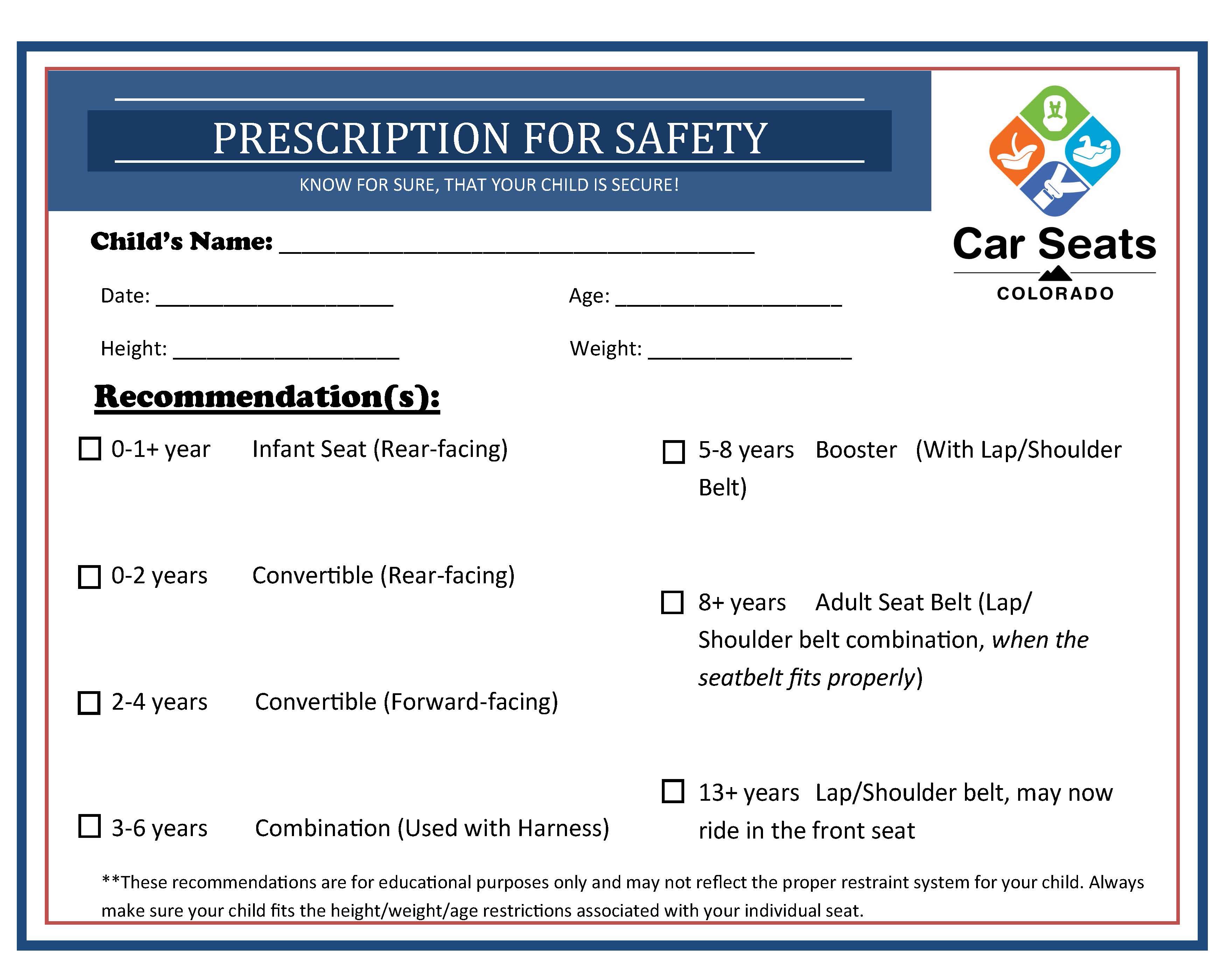 Prescription for Child Safety Cards detail image